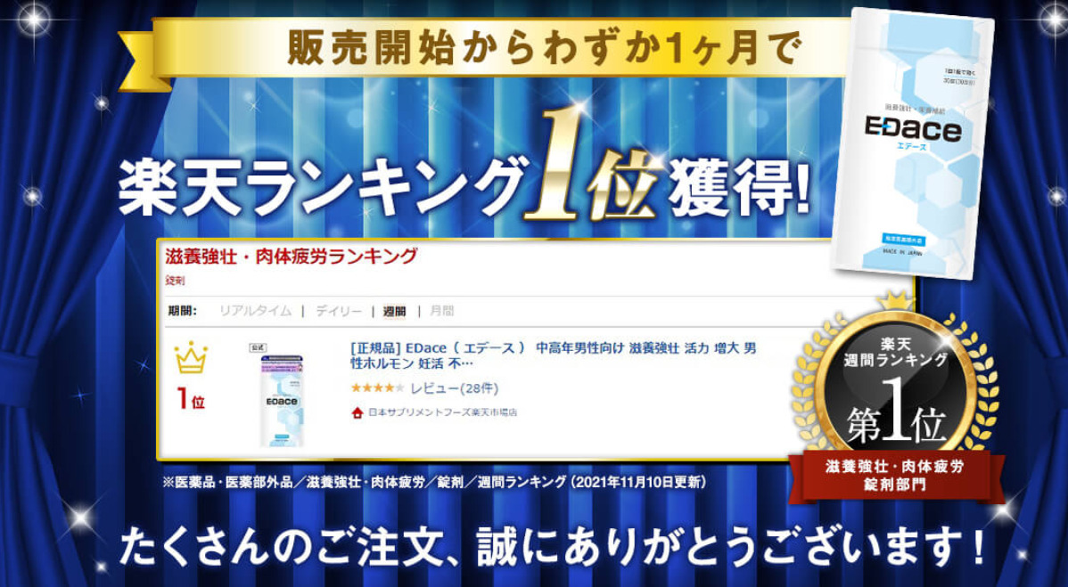 エデース(EDace)は妊活、不妊治療のための精力剤として役に立つのか？口コミや評判を分析 - ペニスよろず相談室